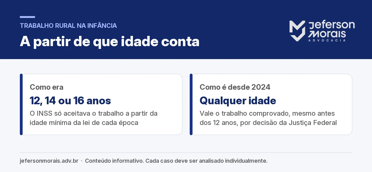 Trabalho rural na infância: antes contava a partir de 12, 14 ou 16 anos; desde 2024 conta em qualquer idade